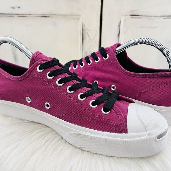 Converse Jack Purcell Magenta Pink Low Top Lace up Wedge Sneakers - Size 10.5 - Picture 4 of 9
